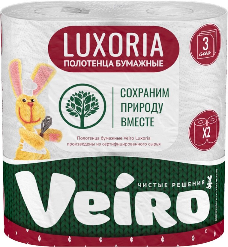 

Бумажные полотенца Veiro Luxoria 5П32 3-х слойные (2 рулона)