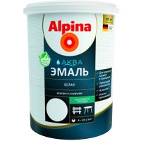 Эмаль Alpina Аква 0.9 л (шелковисто-матовый белый)
