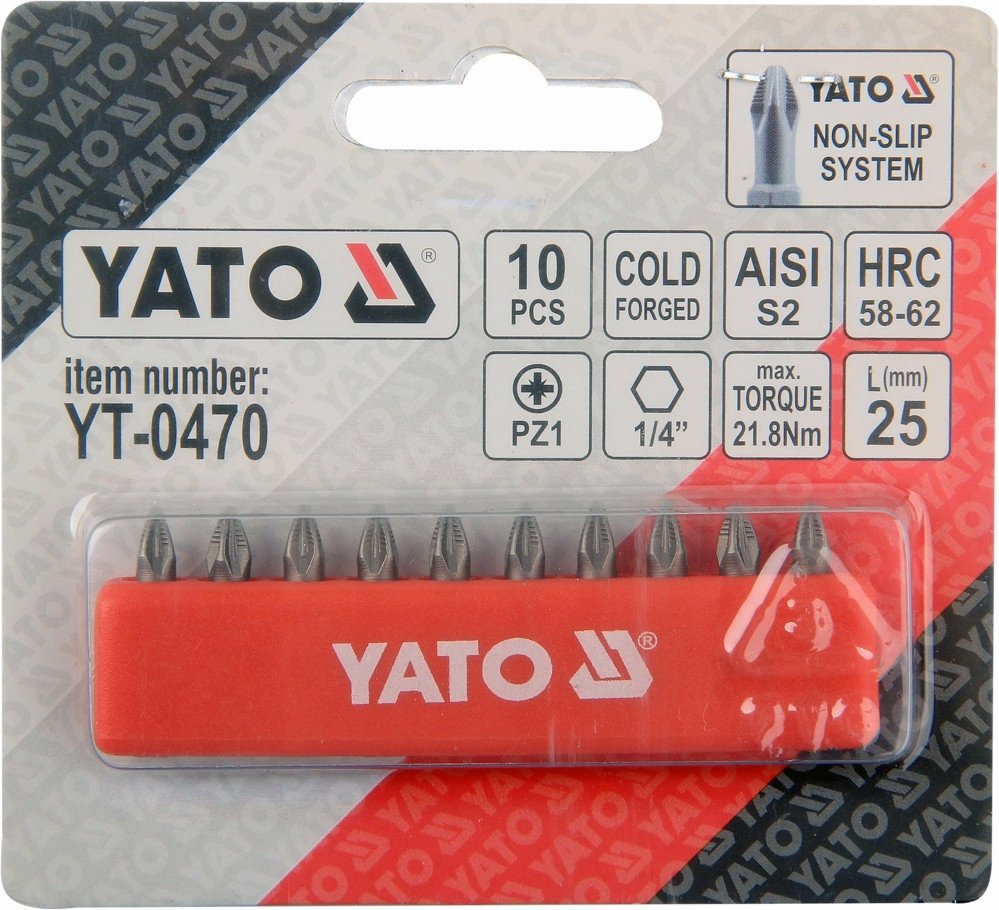 

Набор бит Yato YT-0470 (10 предметов)