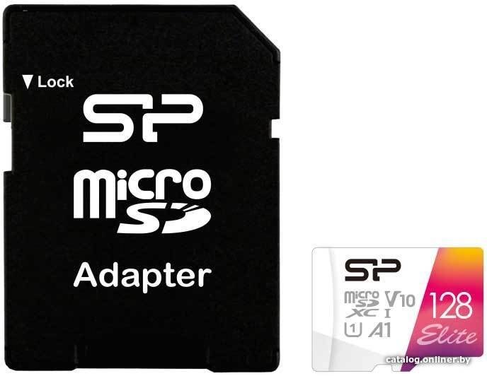 Карта памяти Silicon-Power Elite microSDXC SP128GBSTXBV1V20SP 128GB (с адаптером)