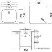 Кухонная мойка Ukinox Классика CLM480.480 ---T6K 0C- (с сифоном)