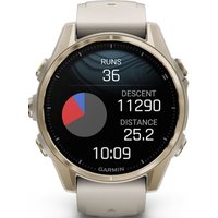 Умные часы Garmin Fenix 8 Sapphire 43мм (золотистый, дымчато-серый ремешок)