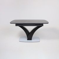 Кухонный стол Аврора Нотр Дам Moderne 1400/1800x850 (камень черный Greys Black /черный матовый)