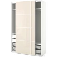 Шкаф-купе Ikea Пакс/Хокксунд 593.958.82 (белый/глянцевый светло-бежевый)