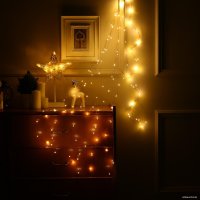 Светодиодная гирлянда Luazon Конский хвост 10 нитей по 1.5 м 5206131 (белый теплый)