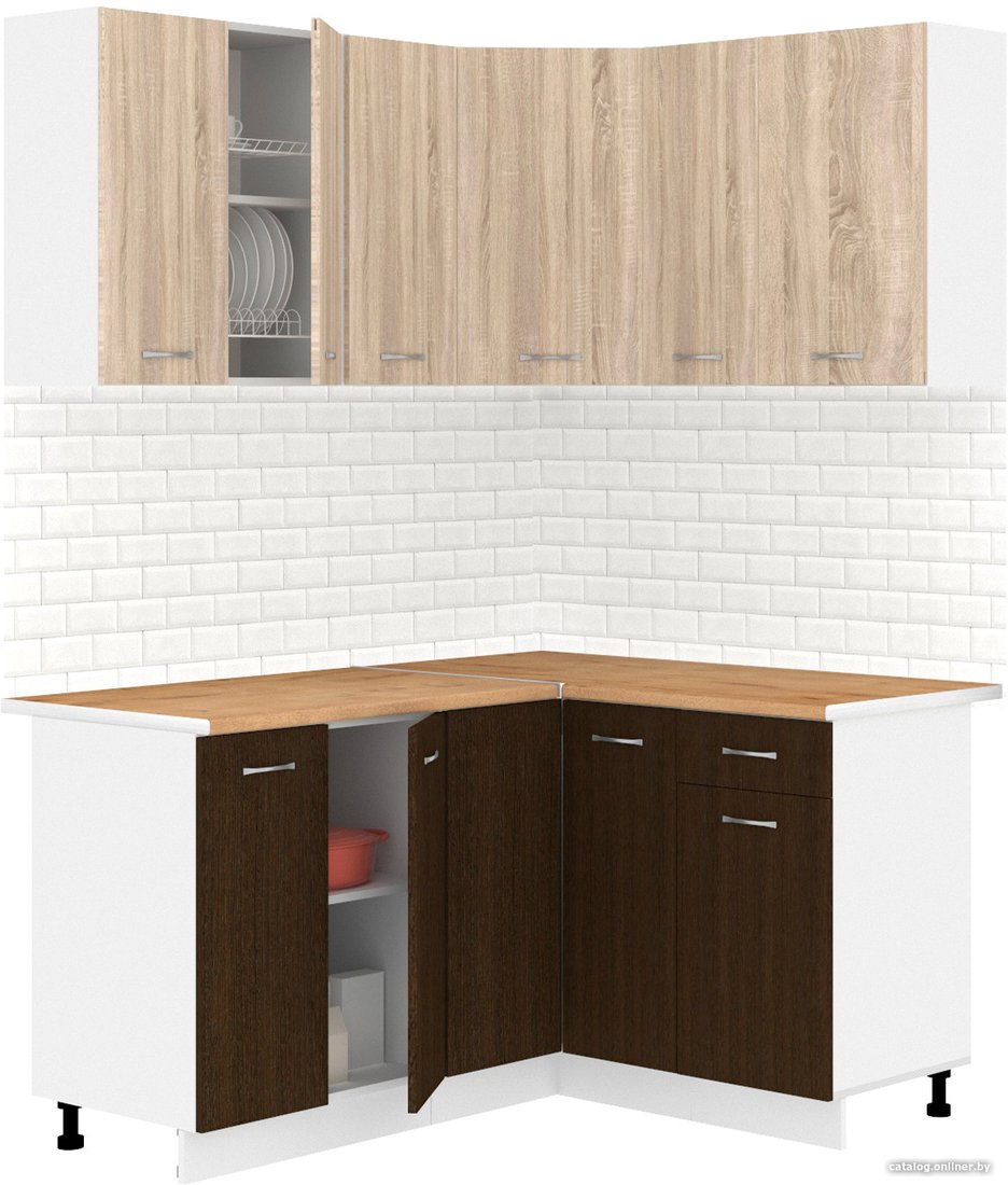 

Готовая кухня Кортекс-мебель Корнелия Лира 1.5x1.3 (дуб сонома/венге/дуб бунратти)
