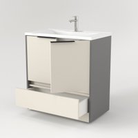  Дабер Тумба под умывальник 017 Andrea Elen 80 Т17.8А.0.19Ч (бежевый/серый/ручка черная)