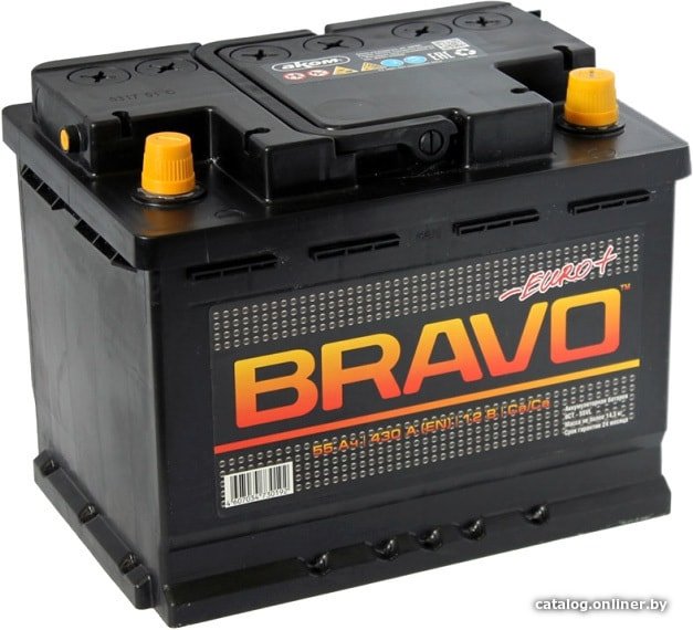 Автомобильный аккумулятор BRAVO 6CT-55 L (55 А·ч)