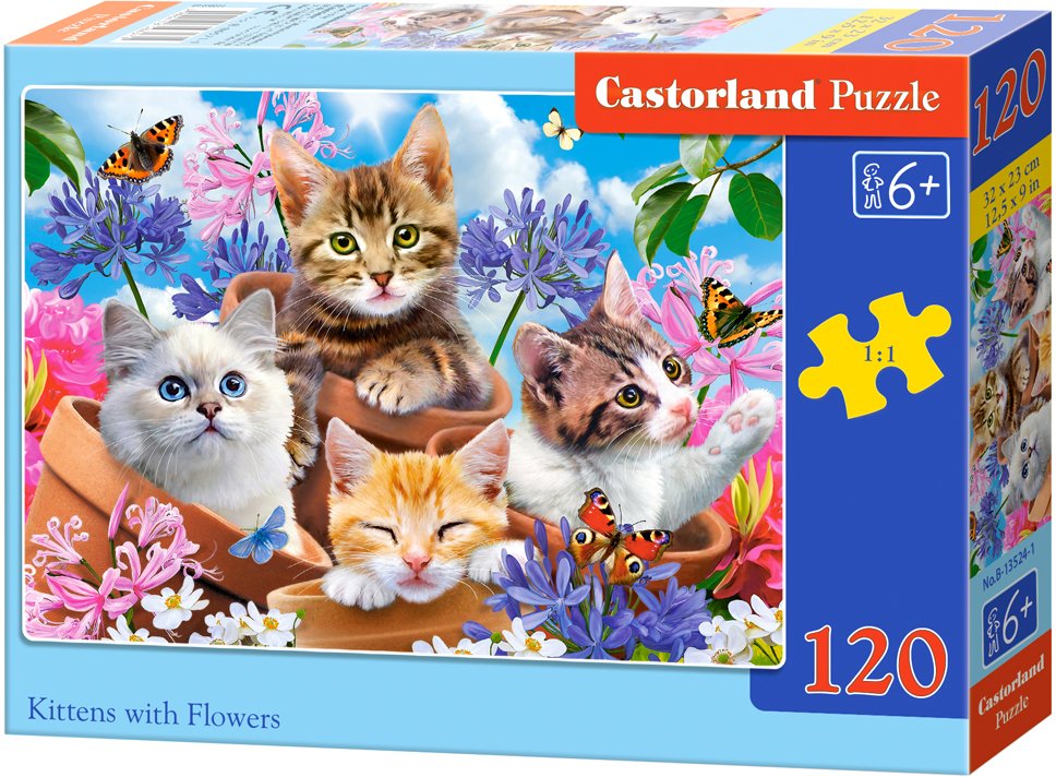

Пазл Castorland Котята в цветах B-13524 (120 эл)