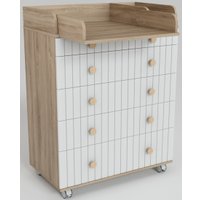 Детский комод Incanto Lunna Charm МДФ 800/5 PK-0004/13mdf (дуб/белый)