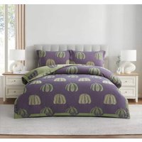2-спальный комплект постельного белья Arya 2сп Pumpkin Dreams 8680943253422 (фиолетовый/оливковый)