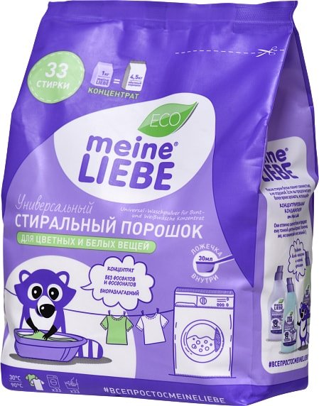 

Стиральный порошок Meine Liebe для цветных и белый вещей 1 кг