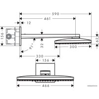 Верхний душ Hansgrohe Rainmaker Select 460 3jet 24007600