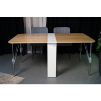 Стол-книга Stoloff Мечта 1600x850 (белый/дуб сонома, опоры складные, углы закругленные с роликами и ручками)