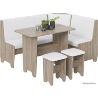 Обеденная группа Трия Техас исп. 1 (дуб сонома трюфель/экокожа белый)