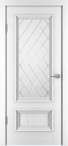 Межкомнатная дверь IstokDoors Прага-4 ДЧ 70x200 (эмаль белая (R 9003)/стекло №19)
