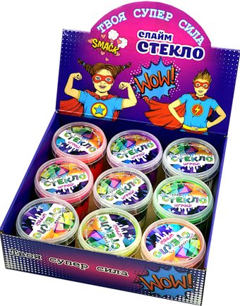 Набор слаймов Слайм Стекло Бокс по 90 гр 9шт