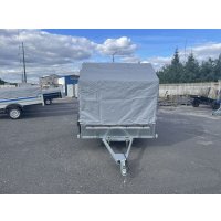 Одноосный прицеп Кремень Профи 2.5x1.56x0.5 (тент 120 см, усиленный передний и задний борт)