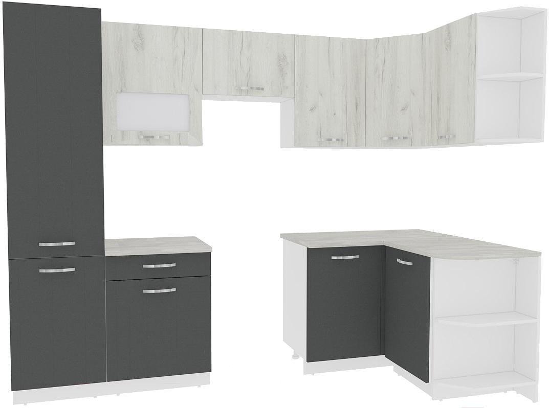 

Готовая кухня ВерсоМебель Эко-5 1.3x2.7 правая (дуб крафт белый/антрацит)