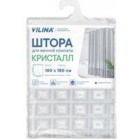 Шторка-занавеска для ванны Вилина Кристалл Peva. 3D квадраты 7179-10313-1 180x180 (прозрачный)