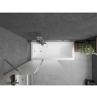 Стеклянная шторка для ванны Mexen Flip Chrome Matt 100
