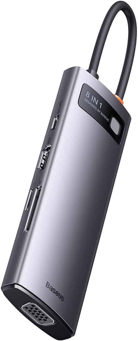 

Док-станция Baseus Metal Gleam Series 8-in-1 Multifunctional Type-C HUB Docking Station Gray WKWG050013