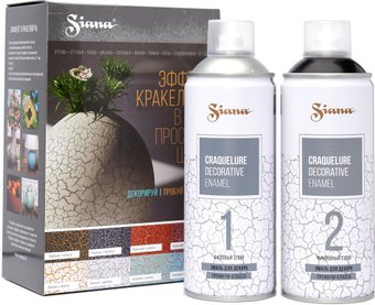 Эмаль Siana Craquelure 2x0.52 л (красный/прозрачный)