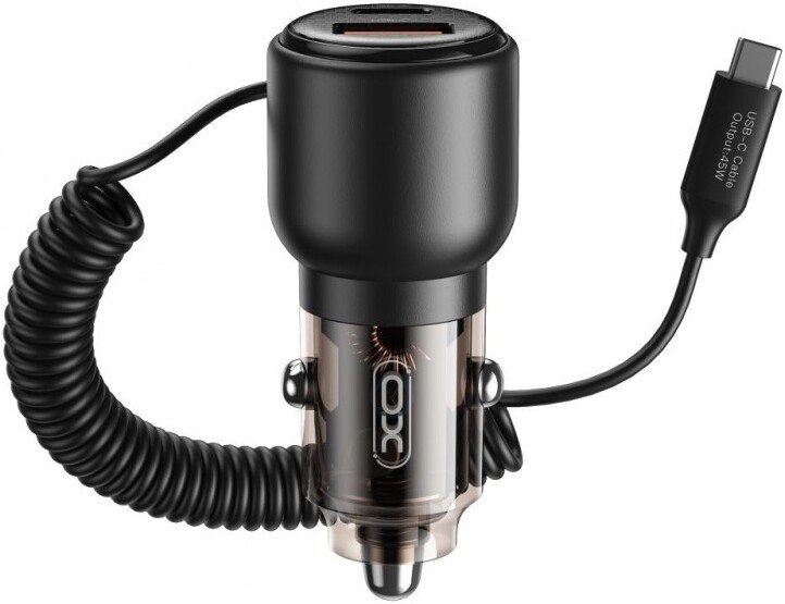 Автомобильное зарядное XO CC59 USB Type-C (черный)