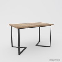 Кухонный стол Hype Mebel Дельта раздвижной 125x75 (черный/дуб галифакс натуральный)