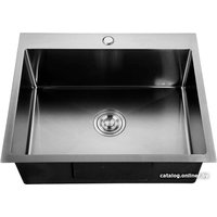 Кухонная мойка GranFest Metal нержавеющая сталь AISI 304 PVD GF-6545 Графит (с сифоном)