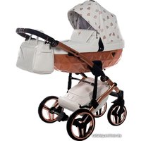 Универсальная коляска Junama Glow V2 (2 в 1, белая кожа/медь)