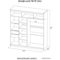 Шкаф-купе SV-Мебель №19 Кантри 2.0 (ясень шимо темный)