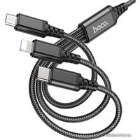 Кабель Hoco X76 USB Type-A - microUSB/USB Type-C/Lightning (1 м, черный)