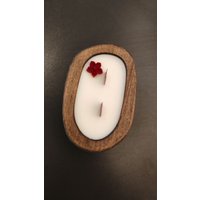 Ароматическая свеча 4SOUL в деревянном кашпо с древесным фитилем (аромат, Печенье)