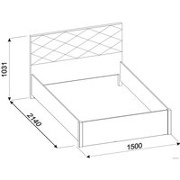 Кровать Глазов Марсель Люкс 38 140x200 (бодега светлый)