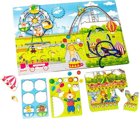 

Бизиборд WoodLand Toys Парк аттракционов 112302