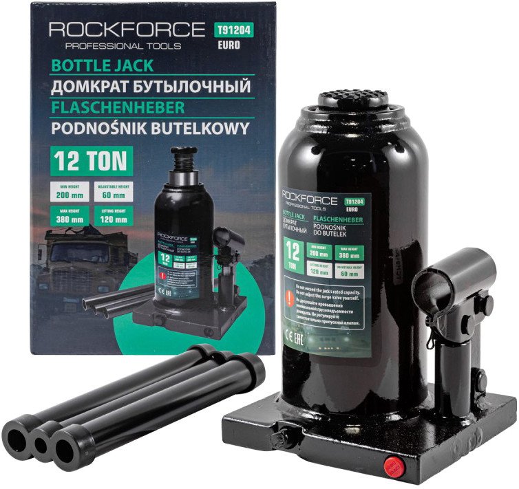 

Бутылочный домкрат RockForce RF-T91204(Euro) 12т