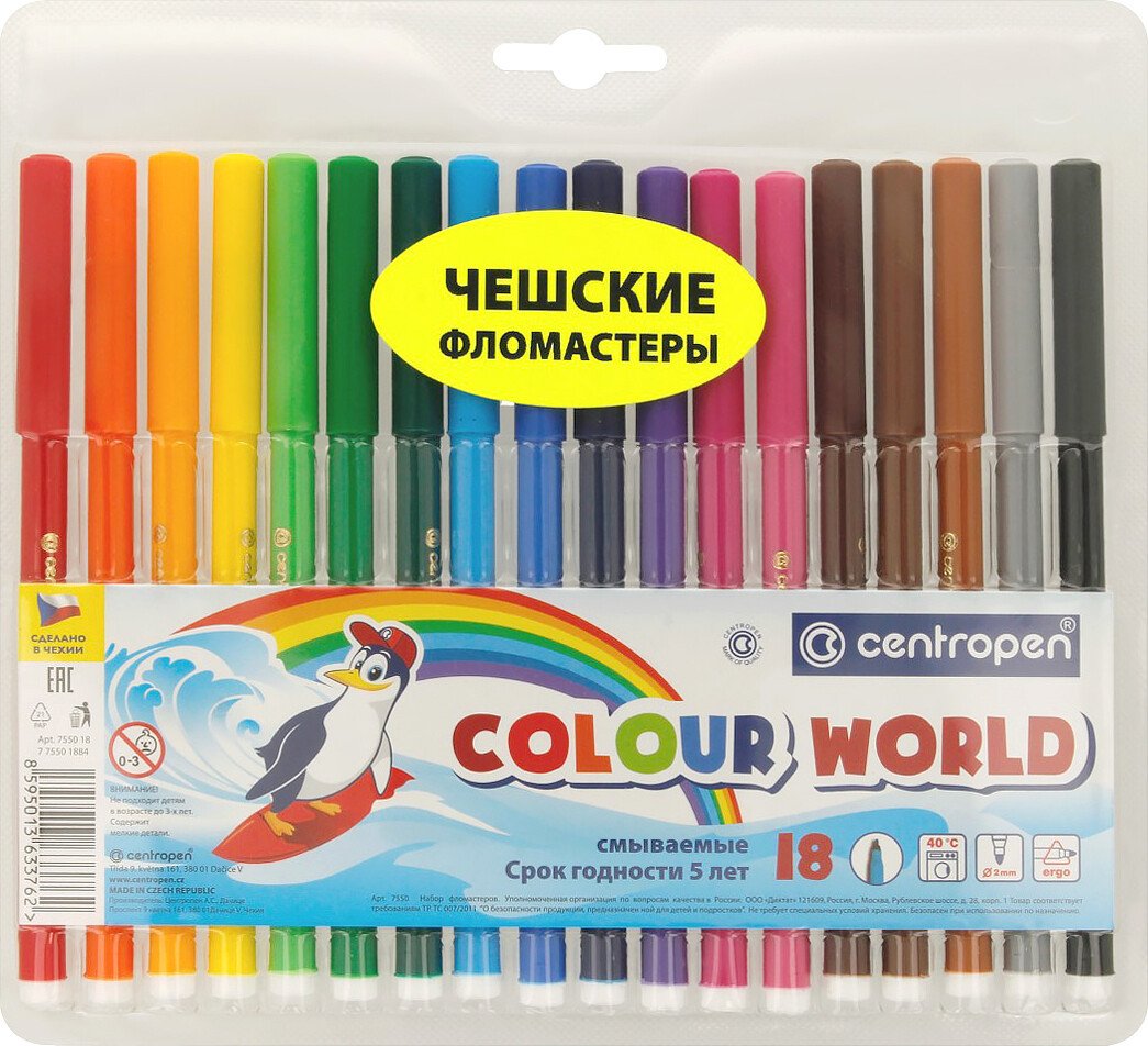 

Фломастеры Centropen Colour world tp 7550/18 (18 цв)