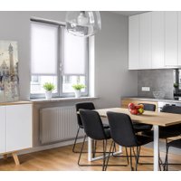 Мини рулонные шторы Delfa Эконом Сантайм Лен СРШ 01МЭД2800 57x160 (белый)