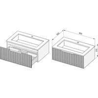  Salini Тумба под умывальник Touch V 80 T800V1C (кремовый)