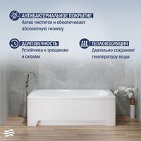 Ванна Lauter Sophia 160х70 21205160 (с каркасом, серым подголовником и белым лицевым экраном)