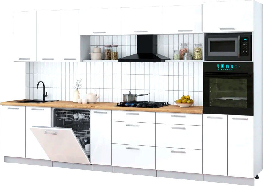 

Готовая кухня Интерлиния Мила Gloss 3.5-ПМ1-2 (белый глянец/белый глянец/дуб бунратти)