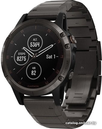 Garmin Fenix 5 Plus Sapphire (титановый серый/титановый)