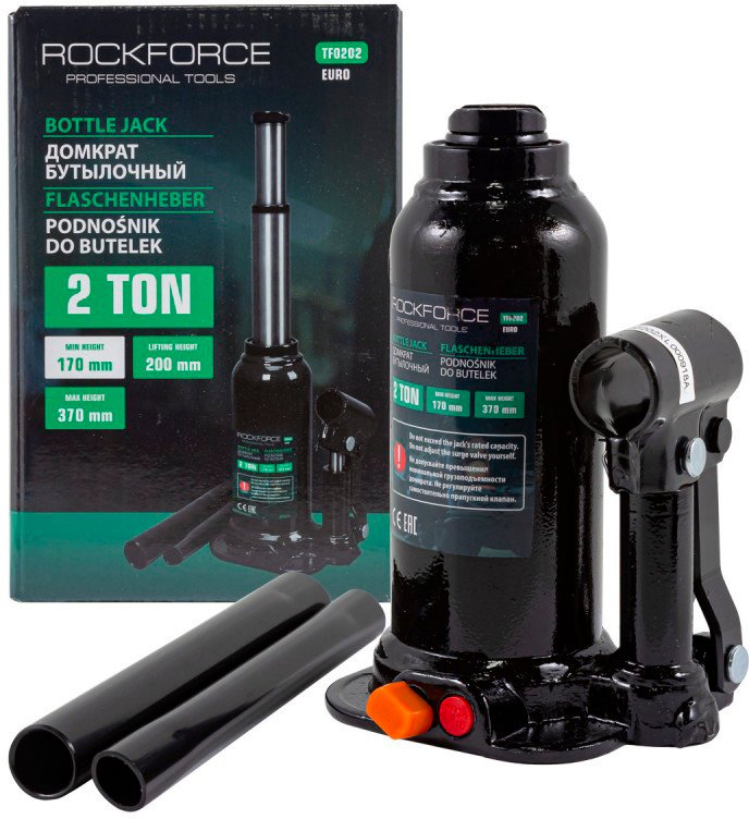 

Бутылочный домкрат RockForce RF-TF0202(BR)(Euro) 2т