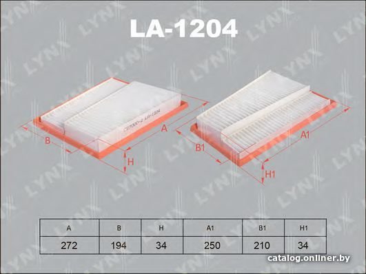 Воздушный фильтр LynxAuto LA1204