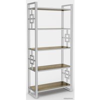 Стеллаж Hype Mebel Квадро 50x200 (белый/дуб галифакс олово)