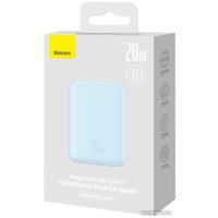 Внешний аккумулятор Baseus Magnetic Mini Air Wireless Fast Charge Power Bank 20W 6000mAh (голубой)
