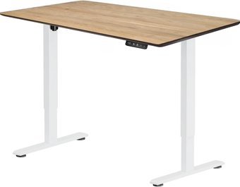 Стол с регулировкой высоты ErgoSmart Wooden Electric Desk Prime 1300х750х27 мм (скошенный край, дуб натуральный/белый)