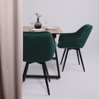 Кухонный стол Lepremo AV 1208 HPL+МДФ раздвижной 1200-1600x800 (дуб делано натуральный/черный)