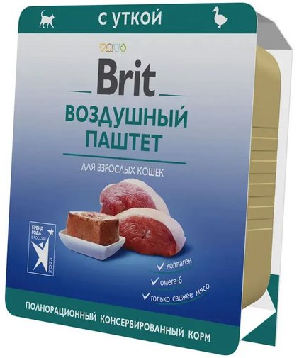 

Консервированный корм для кошек Brit Premium с уткой для взрослых 100 г
